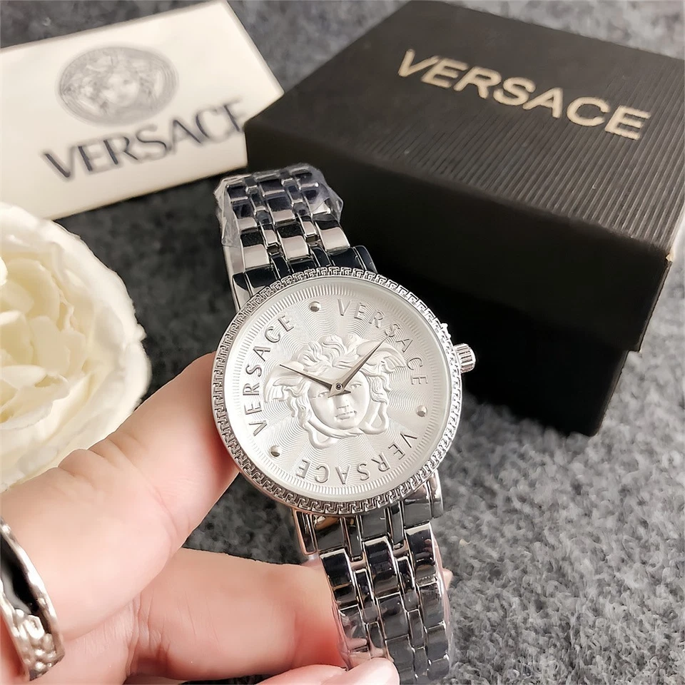 Versace большой логотип кварцевые часы - сплава браслет - циферблат 33 мм с коробкой (бесплатный налог) - Изображение 1 из 4