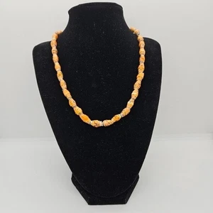 orange rolled paper bead necklace - Picture 1 of 2