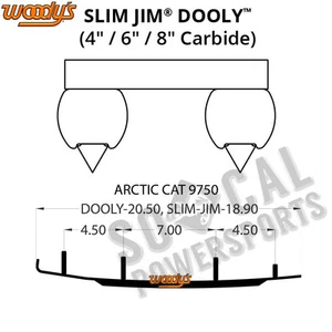 Woodys Dooly Carbide Wear Rods-8in. for 1999-2000 Arctic Cat Bearcat 440 I - Picture 1 of 2