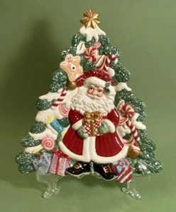 FITZ & FLOYD ESSENTIALS - Christmas Tree-Shaped Canape Plate / Wall Hanging - Picture 1 of 7