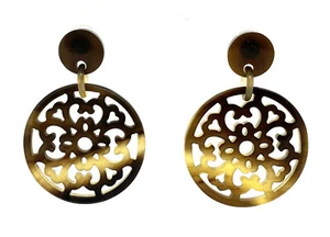 camilieri Horn Ohrringe Ohrhänger Ohrstecker natur braun NEU