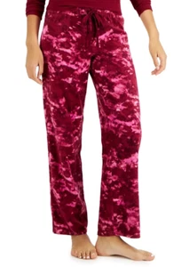 Jenni Women's Wide-Leg Fleece Pajama Pants, Bold Pink Red Tie Dye, Small - Picture 1 of 1