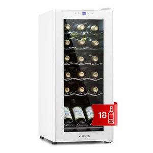 Weinkühlschrank 1 Zone 50 L Lagerschrank 18 Weinflaschen Kühlschrank Touch Weiß - Bild 1 von 12