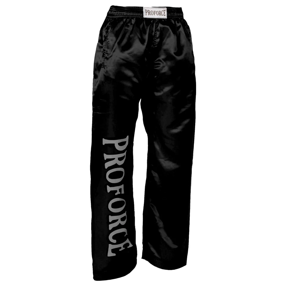 Satin Karate Demo Pants - Proforce Martial Arts Competition Pant in Black - Image 1 of 4