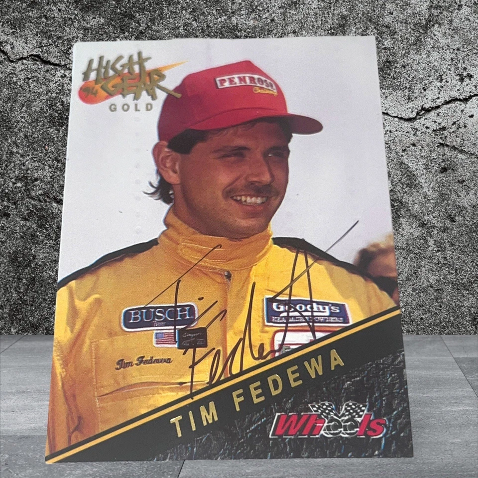 Tim Fedewa WHEELS HIGH GEAR GOLD 1994 #52 BUSCH autographed VINTAGE NASCAR card - Image 1 of 1