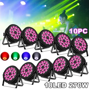 18LED Par Can Stage Lighting RGBW 270W Strobe Beam DMX DJ Disco Party Club Light - Picture 1 of 17