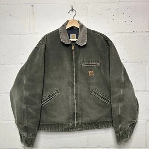 Vintage Carhartt Blanket-Lined Detroit Jacket “Moss Green” J97 MOS Men’s XL - Picture 1 of 16
