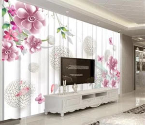 3D Pinke Blume H985 Tapete Wandbild Selbstklebend Abnehmbare Aufkleber Sinsin - Picture 1 of 11