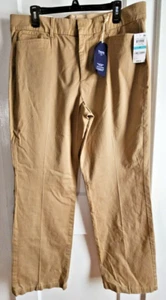 NWT CHARTER CLUB core fashion woman Sz 16 tummy slimming trouser cotton khaki - Picture 1 of 11
