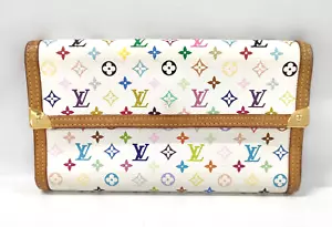 Louis Vuitton Monogram Multicolore Porte Tresor International Portafoglio Lungo Trifold - Foto 1 di 10