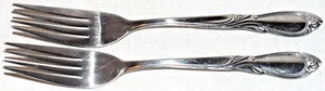 2 Farberware Majestic Stainless Steel Dinner Forks 7 1/2" - Picture 1 of 3