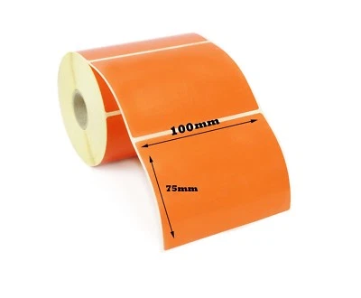 CDM LABELS 100 mm x 75 mm Pantone Orange Thermotransfer Etiketten - Permanent Klebend.