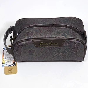 Bolso marrón Robert Graham Houston para artículos de tocador de viaje estampado cachemir nuevo con etiquetas precio de venta sugerido por el fabricante 128 USD - Imagen 1 de 12