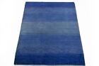 Contemporary Blue Stripes Hand-loomed 4x6 Gabbeh Oriental Area Rug Wool Carpet