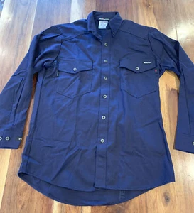 Camisa de Trabajo Workrite FR Westex Ultra Suave Clasificación ARC 8.7 Azul Marino Talla 38-R Nueva Sin Etiquetas - Imagen 1 de 11