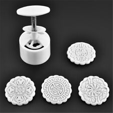4 stamps flower mooncake moon cake diy round mold baking craft tool set HT,, _co