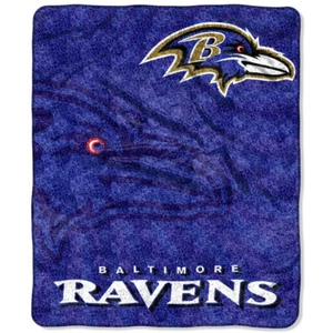 NFL Baltimore Ravens 100% Super Soft Sherpa Throw Blanket Large 50" X 60" - Picture 1 of 1