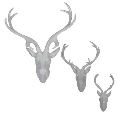 Hirschgeweih shiny weiß Hirsch Polyresin Größe wählbar Geweih Wanddeko Tierkopf - Bild 1 von 2