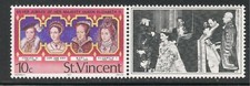 St. Vincent #488 (A72) VF MNH - 1977 10c Kings and Queens of England & Label 