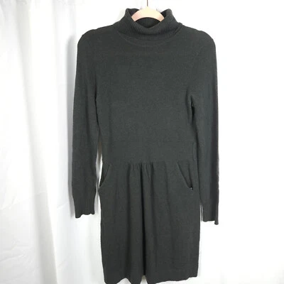 J.Crew Womens Small Gray Wool Cashmere Knee Length Turtleneck Sweater Dress - Image 1 of 4