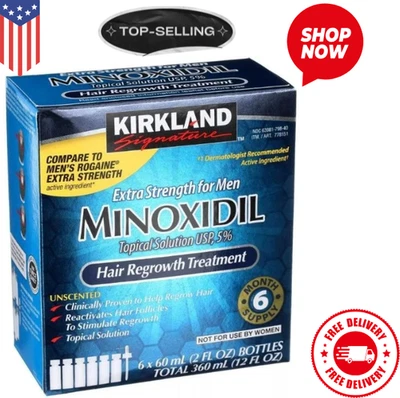 Kirkland Minoxidil 5% Extra Strength 男式 6 个月供应头发再生解决方案 — 第 1/4 张图片