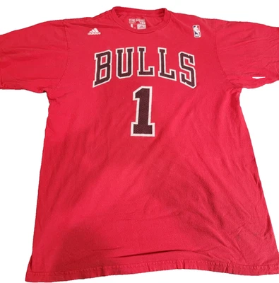 NBA Adidas Chicago Bulls Derrick Rose #1 camiseta roja grande Foto 1 de 4