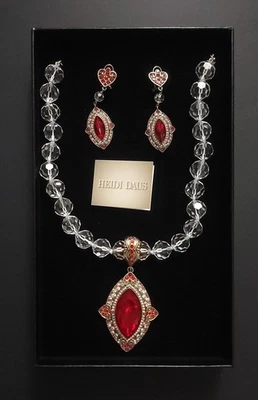 COLLAR/PENDIENTES A JUEGO HEIDI DAUS "REINA DE LA CARPA" CRISTAL CUENTAS  Foto 1 de 4