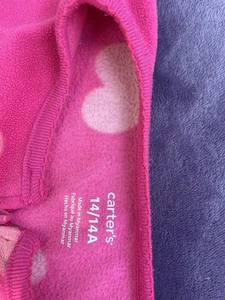 Carter’s Girls Size 14A Footed Sleeper Pajama – Dark & Light Pink, Lightweight - Picture 1 of 6