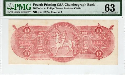 Chemicographic CSA back - $10 - PMG Choice Uncirculated 63 - Image 1 of 2
