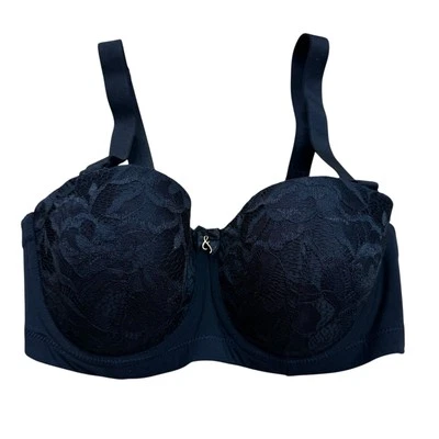 Sujetador con aros de encaje negro Fayreform talla 10DD elegante soporte de cobertura completa Foto 1 de 4