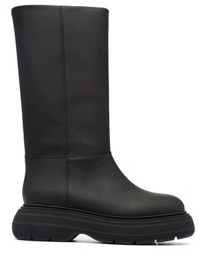 NEW WOMEN'S GIA BORGHINI MARTE Tall Rubber Black Boot US SZ 9 EU 39 $600  - Image 1 of 4