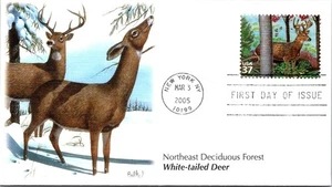 FDC 2005 SC #3899f Fleetwood Cachet, White Tailed Deer - New York NY - J18468 - Picture 1 of 2