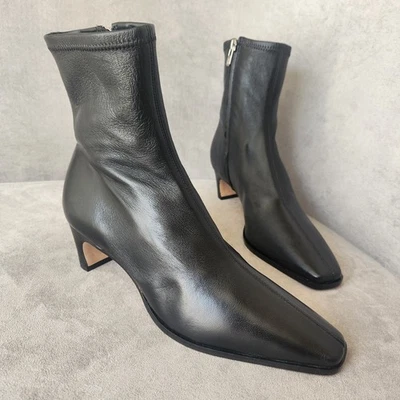 Antonio Melani dress booties 6 black leather stretch Mae heeled classic new $200 - Image 1 of 4