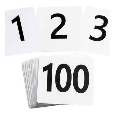 100Pcs Table Numbers 1-100,Plastic Table Numbers,  Sided Table Number Cards1805 - image 1 of 4