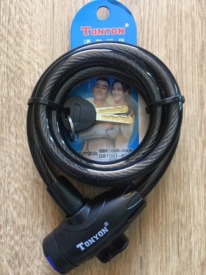 Противоугонный велосипедный замок Tonyon стальная проволока велосипедные кабельные замки с ключами - Изображение 1 из 3