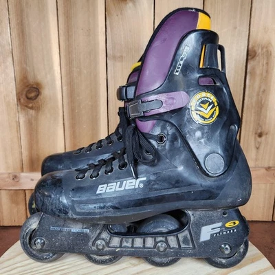 Bauer F3 Fitness Inline Hockey Skates 8 Black Asym Cuff Force Multiplier Canada - Image 1 of 4