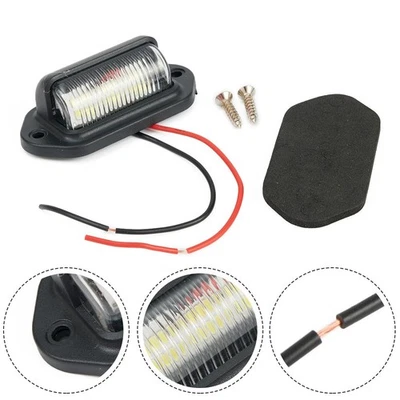 Waterproof 6 LED 12V License Plate Light Car Boat Truck Trailer Lamp + Screws - Image 1 of 4