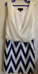 BCX Girl Dress Size 12 Sleeveless White & Blue EUC - FREE SHIPPING - Picture 1 of 12