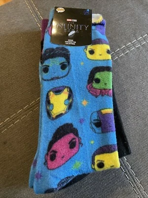 WOW! Funko Pop Marvel The Infinity Saga Neon 3 pk Women’s Socks - Image 1 of 4