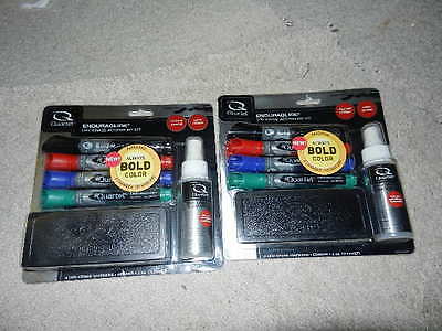 2 New Quartet Enduraglide Dry Erase Accessory Kit Chisel Point Marker Eraser • 13.99$