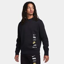 Nike Sportswear Men's Crew Neck Fleece Tracksuit Black S M L XL XXL