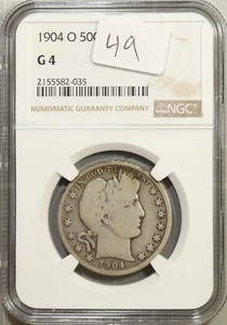 1904-O Barber Half Dollar 50c NGC G-04 #2-035 - Picture 1 of 2