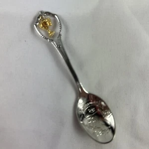 "Cuchara de recuerdo Florida palmera encanto 3,5"" tono plata grabado" - Imagen 1 de 6