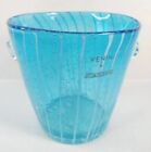 Venini Or Disaronno Vintage Hand Blown Caribbean Blue Glass Ice Bucket