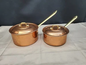 2 unbenutzte Laminaco NASCO Kupfer Soßen Pfannen 1 QT & 1,5 QT Hergestellt in Columbia - Bild 1 von 11