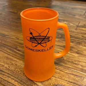 1960s Houston Astrodome Domeskeller Orange Stein Frost Glass Dome Astros Logo - Picture 1 of 4