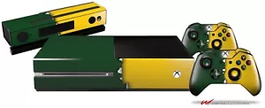 Ripped Colors Green Yellow Skin Set fits XBOX One Console Controllers - Picture 1 of 2