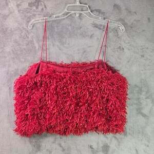 Show Me Your MuMu Damen mittelgroß süß rot Kunstfedern Top hergestellt in den USA - Bild 1 von 7