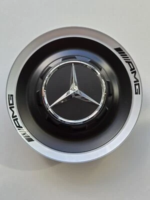 Tapacubos de rueda negra opaca Mercedes Benz GT63 S63 SL63 GLS63 E63 AMG Foto 1 de 4