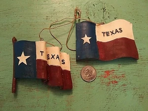 Texas Flag Decor Xmas Ornament Lot of 2 Front & Back Lone Star State NIB - Picture 1 of 4